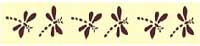Celebrate Organdie Dragonfly. 25mm x 3m. Brown on Cream.