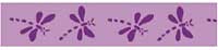 Celebrate Organdie Dragonfly. 25mm x 3m. Purple on Lilac.
