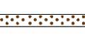 Celebrate Grosgrain with Spots Ribbon. 6mm x 5m. Chocolate on White.