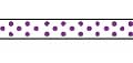 Celebrate Grosgrain with Spots Ribbon. 6mm x 5m. Purple on White.