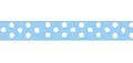 Celebrate Grosgrain with Spots Ribbon. 6mm x 5m. Baby Blue.