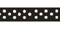 Celebrate Grosgrain with Spots Ribbon. 6mm x 5m. Black.