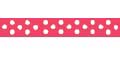 Celebrate Grosgrain with Spots Ribbon. 6mm x 5m. Hot Pink.