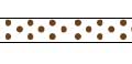 Celebrate Grosgrain with Spots Ribbon. 9mm x 5m. Chocolate on White.