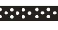 Celebrate Grosgrain with Spots Ribbon. 9mm x 5m. Black.
