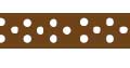 Celebrate Grosgrain with Spots Ribbon. 9mm x 5m. Chocolate.