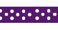 Celebrate Grosgrain with Spots Ribbon. 9mm x 5m. Purple.