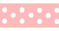 Celebrate Grosgrain with Spots Ribbon. 13mm x 5m. Baby Pink.