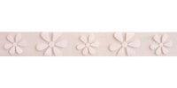 Celebrate Daisy Ribbon. 15mm x 3.5m. White on Baby Pink.