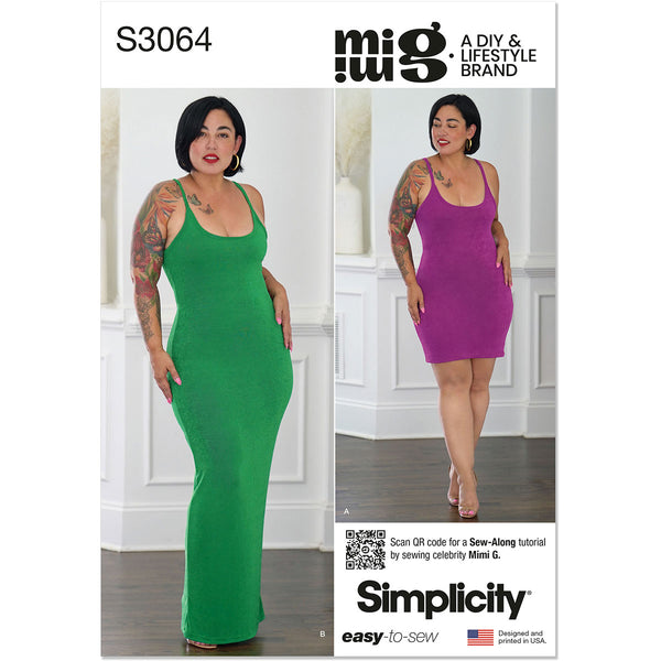 satin evening dresses uk Misses and Womens Knit Dress by Mimi G Style Simplicity Sewing Pattern – Sew  Essential