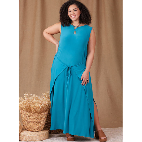 Simplicity Sewing Pattern SS9948W3 Women's Knit Dress with Sleeve and Length Variations W3 (30W-32W-34W-36W-38W)