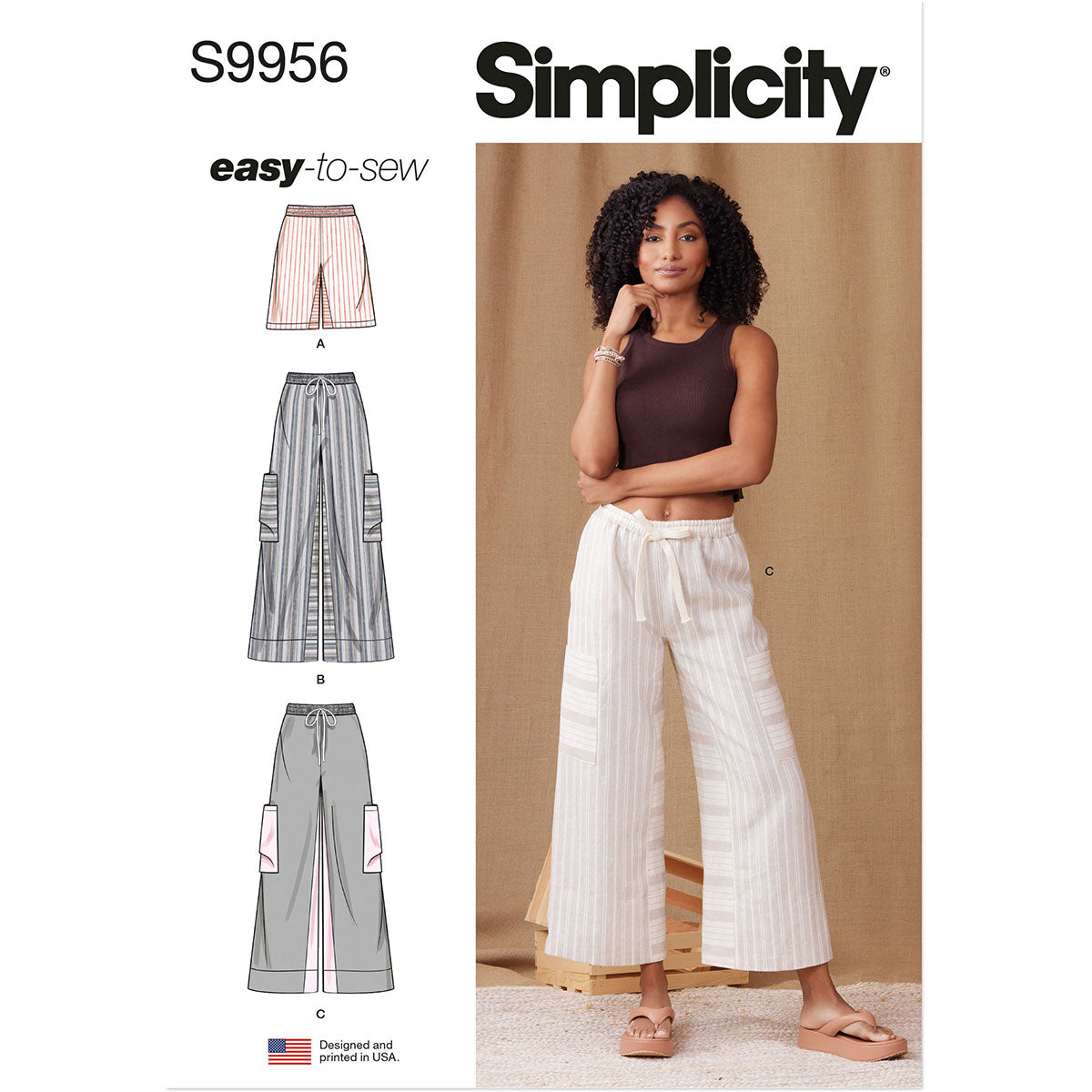 Misses Shorts and Trousers Simplicity Sewing Pattern 9956. Size XS