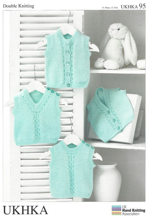 Pattern 95 Baby Waistcoats and Slipovers UKHKA Knitting Pattern 95. Premature to ...