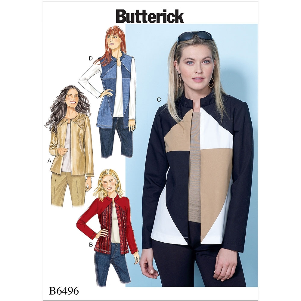 Misses Jackets and Vests Butterick Sewing Pattern 6496 | Sew Essential