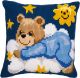 Vervaco Blue Teddy Bear Cross Stitch Cushion Kit