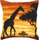 Vervaco Giraffe Sunset Cross Stitch Cushion Kit
