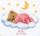 Vervaco Teddy on Clouds Birth Record Counted Cross Stitch Kit