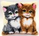 Vervaco Two Kittens Latch Hook Cushion Kit