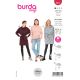 Misses Top and Dress with Loose Roll Neck Collar Burda Sewing Pattern 6074. Size 8-18.
