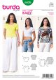 Misses T Shirts Burda Sewing Pattern No. 6820. Size 6-20.