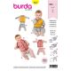 Babies Raglan Sleeve Jacket and Trousers Burda Sewing Pattern 9297. Age 1m to 3y.