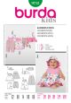 Childrens Dress, Trousers, Tops and Hat Burda Pattern 9712. Age 3 to 18 months.