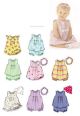 Infants Dress, Top, Romper, Panties, Hat and Headband Butterick Pattern 3405