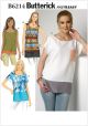 Misses Top Butterick Sewing Pattern No. 6214.