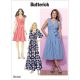 Misses Pleated Wrap Dresses with Sash Butterick Sewing Pattern 6446. 