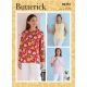 Misses and Misses Petite Pullover Tops Butterick Sewing Pattern 6751. 