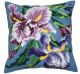 Collection dArt Cross Stitch Cushion Kit. Purple Iris.