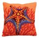 Collection dArt Cross Stitch Cushion Kit. Orange Starfish.