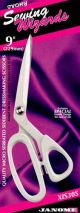 Janome Ivory Sewing Wizards Side Bent Serrated Dressmaking Scissors. 9 inch