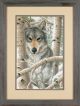Dimensions Wintry Wolf Printed Cross Stitch Kit