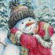 Dimensions A Kiss for Snowman Counted Cross Stitch Kit