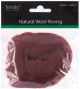 Trimits Natural Wool Roving. 10gm. Chocolate