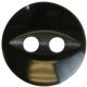 Hemline Black 2 Hole Buttons. 11.25mm Diameter. Qty 13.