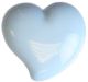 Hemline Baby Blue Heart Shank Buttons. 8mm Diameter. Qty 7.
