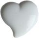 Hemline White Heart Shank Buttons. 9.5mm Diameter. Qty 6.