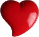 Hemline Red Heart Shank Buttons. 11.25mm Diameter. Qty 4.