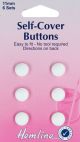Hemline Self Cover Buttons. Nylon / Plastic. 11mm (1/2 inch)