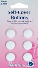 Hemline Self Cover Buttons. Nylon / Plastic. 15mm 5/8 inch)