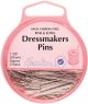 Hemline Dressmakers Fine Pins. Nickel. 32mm Qty approx. 230