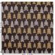 Christmas Tree Fabric. Black, Gold and Silver.