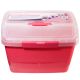 Pink Plastic Caddy Sewing Box