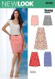 Misses Skirts New Look Sewing Pattern No. 6053. Size 8-18.