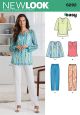 Misses Tunic or Top and Pull-on Trousers New Look Pattern No. 6292. Size 10-22.