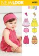 Babies Romper, Dress, Panties and Headband New Look Pattern No. 6293. Size NB-L.