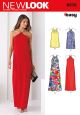 Misses Dresses Each in Two Lengths New Look Sewing Pattern No. 6372. Size 6-18.