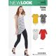 Misses Easy Knit Tops New Look Sewing Pattern 6556. Size XS-XL.